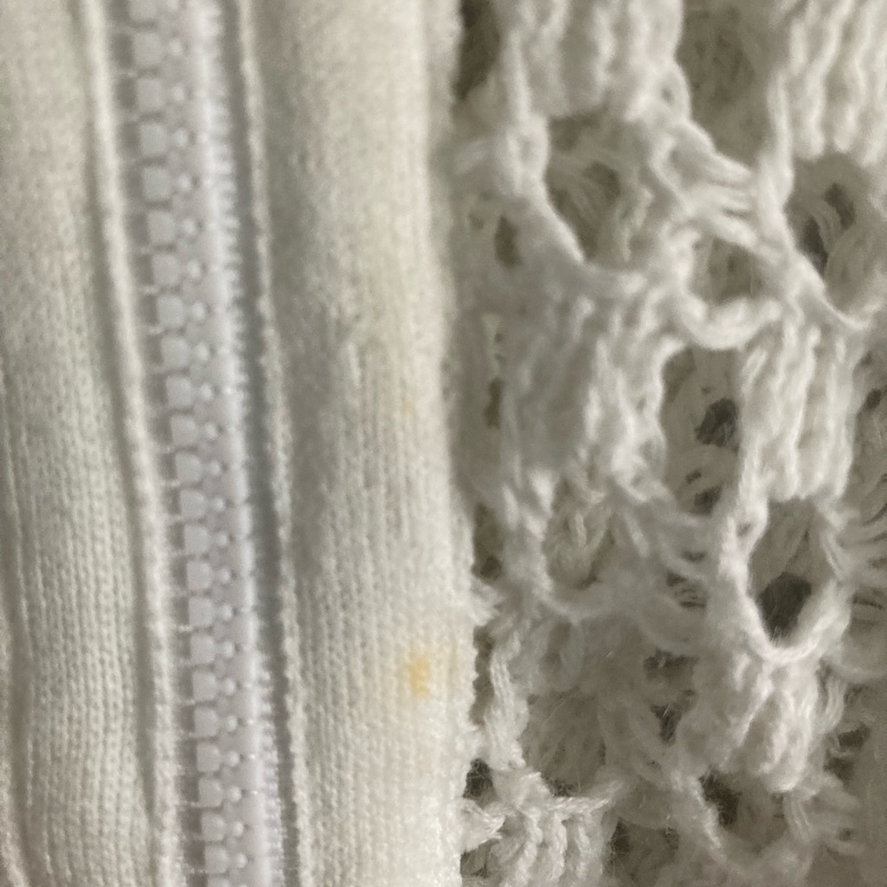 Jones New York Open-Weave Cream Hooded Cardigan - Picture 5 of 6